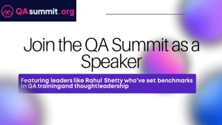 Join the QA Summit as a Speaker