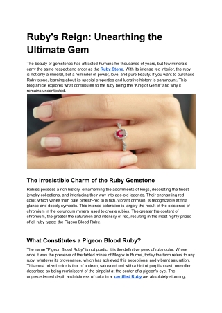 Ruby's Reign_ Unearthing the Ultimate Gem