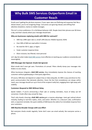 Why Bulk SMS Services Outperform Email in Customer Reach