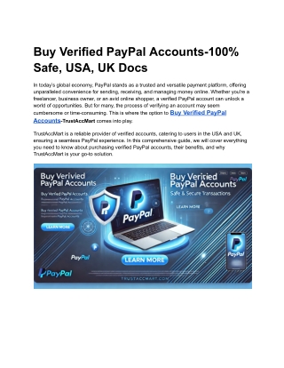 Top 5 Sites to Buy Verified PayPal  Accounts