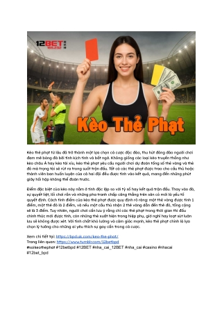 Kèo Thẻ Phạt Và 12BET BPD_ Hành Trang Cho Dân Cá Cược Bóng Đá