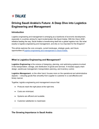Driving Saudi Arabia’s Future_ A Deep Dive into Logistics Engineering and Management