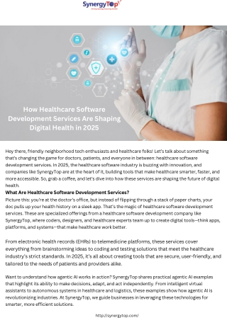 SynergyTop – A Trusted Healthcare Software Development Company for You