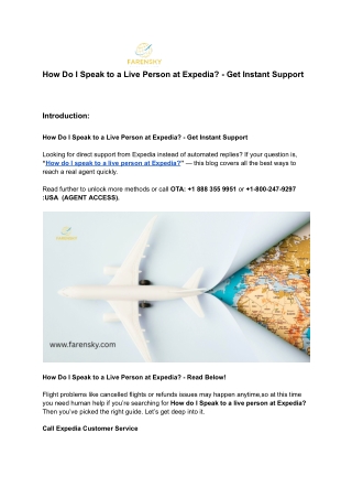 How Do I Speak to a Live Person at Expedia_ - Get Instant Support