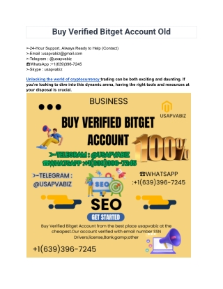 100$ Buying Verified  Bitget Account usapvabiz.com