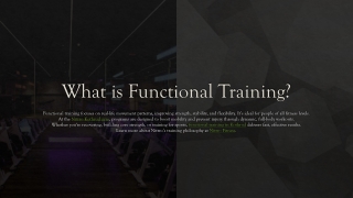 What is Functional Training