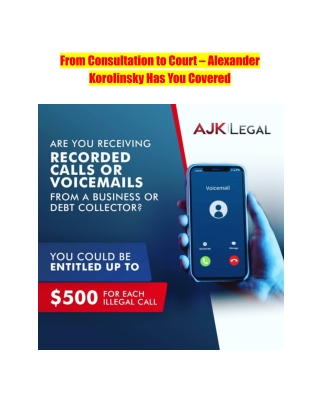 From Consultation to Court – Alexander Korolinsky Has You Covered