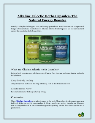 Alkaline Eclectic Herbs Capsules- The Natural Energy Booster