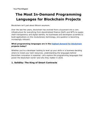 The Most In-Demand Programming Languages for Blockchain Projects