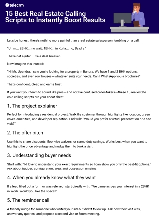 Real Estate  Calling Script