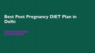 Best Post Pregnancy DIET Plan in Delhi