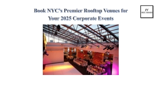 Book NYC’s Premier Rooftop Venues for Your 2025 Corporate Events