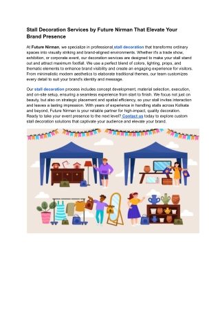 Stall Decoration Services by Future Nirman That Elevate Your Brand Presence