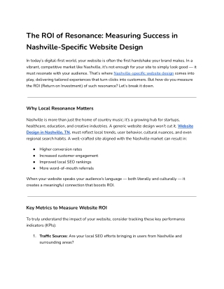 The ROI of Resonance_ Measuring Success in Nashville-Specific Website Design