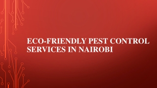 Eco-Friendly Pest Control Services in Nairobi