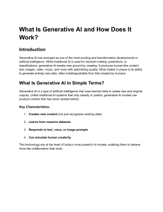 What Is Generative AI and How Does It Work