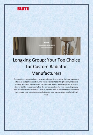 Longxing Group: Your Top Choice for Custom Radiator Manufacturers