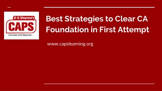 Best Strategies to Clear CA Foundation in First Attempt
