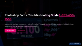 Photoshop Fonts Not Showing or Missing? Here’s How to Fix It1-855-650-7555