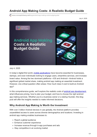 Android App Making Costs A Realistic Budget Guide