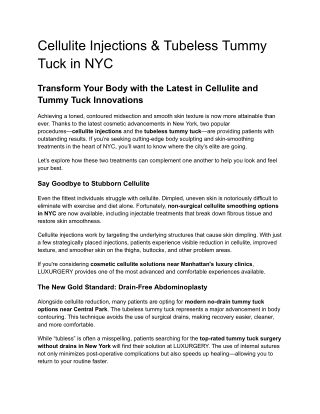 Cellulite Injections for Smoother Skin