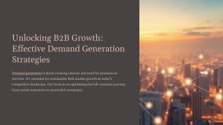 10 Effective Demand Generation Services for Sustainable B2B Market Growth