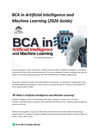 BCA in Artificial Intelligence and Machine Learning (2026 Guide)