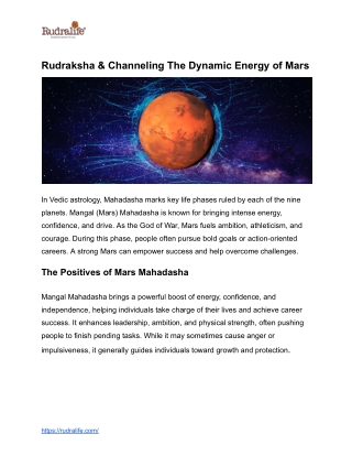 Rudraksha & Channeling The Dynamic Energy of Mars