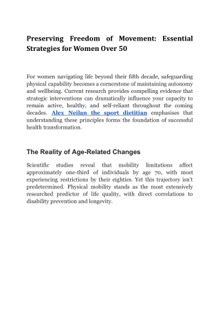 Preserving Freedom of Movement_ Essential Strategies for Women Over 50