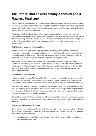 Tile Primer