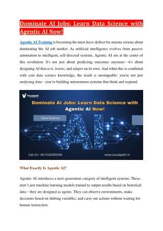 Agentic AI Training in Ameerpet | Agentic AI Course Online