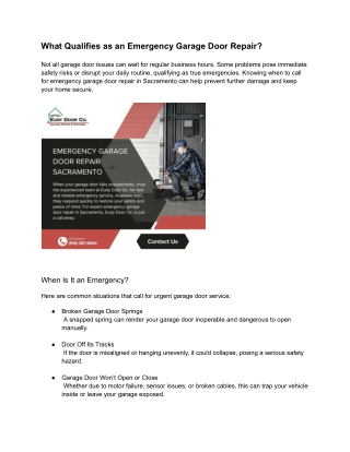 What Qualifies as an Emergency Garage Door Repair?