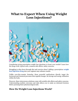 What to Expect When Using Weight Loss Injections