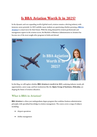 Is BBA Aviation Worth It in 2025 ?