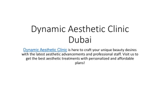 Dynamic Aesthetic Clinic Dubai