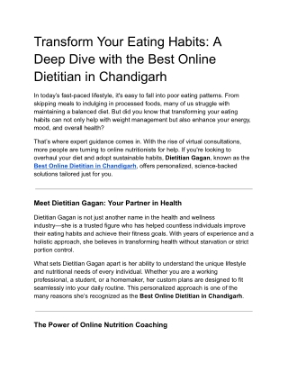 Transform Your Eating Habits_ A Deep Dive with the Best Online Dietitian in Chandigarh