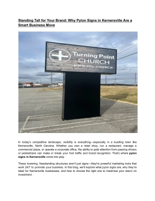 Why Pylon Signs in Kernersville Are a Smart Business Move