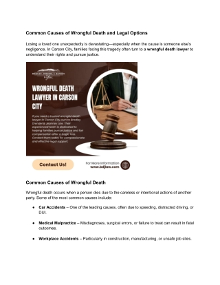 Common Causes of Wrongful Death and Legal Options