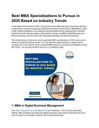 Best MBA Specializations to Pursue in 2025 Based on Industry Trends