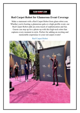 Red Carpet Robot for Glamorous Event Coverage
