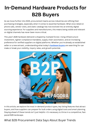 In-Demand Hardware Products for B2B Buyers