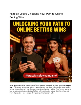 Fairplay Login_ Unlocking Your Path to Online Betting Wins
