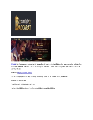 BCR888 Casino Trực Tuyến