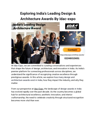Exploring India’s Leading Design & Architecture Awards By Idac-expo (1)