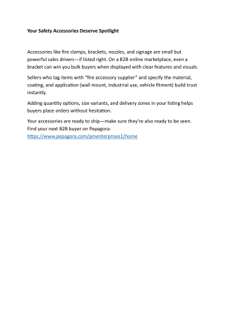 Your Safety Accessories Deserve Spotlight