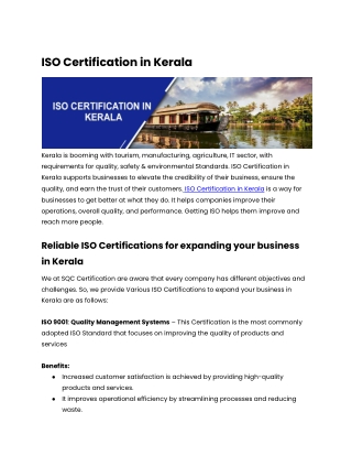 ISO Certification in Kerala
