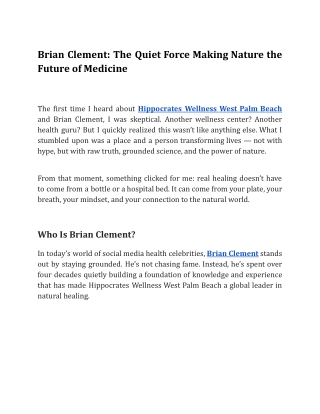 Brian Clement_ The Quiet Force Making Nature the Future of Medicine