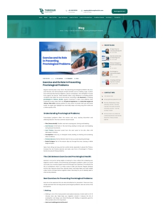 Exercise and Its Role in Preventing Proctological Problems