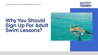 Why You Should Sign Up For Adult Swim Lessons?