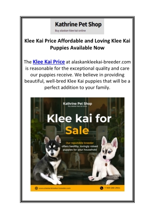 Klee Kai Price Affordable and Loving Klee Kai Puppies Available Now